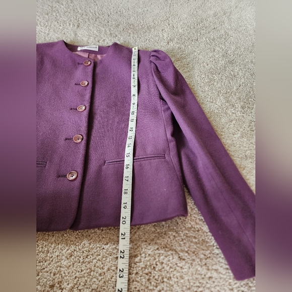 Beautiful Jack Winter purple Blazer Vintage Jacket Size Small 6 vtg Wool blend - Picture 6 of 10